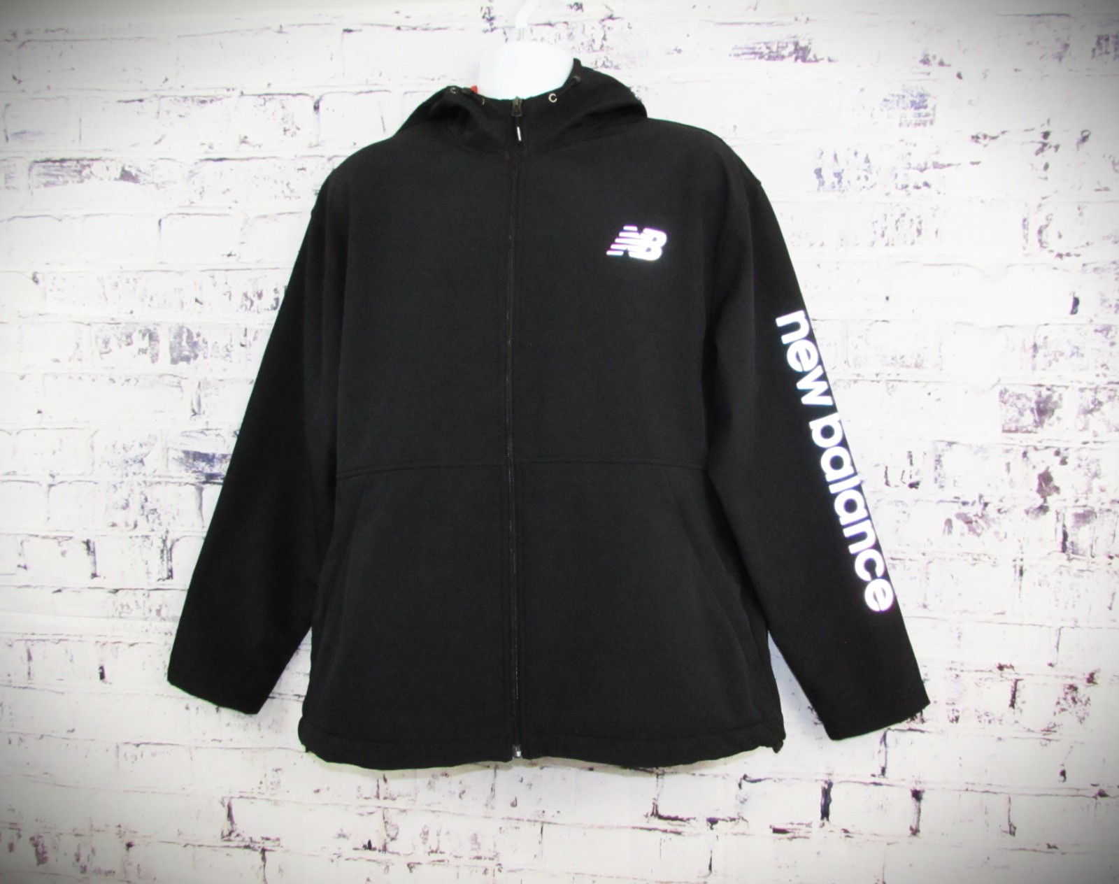 New Balance Mens Full Zip Softshell Bonded Fleece Jacket Black XL NWT