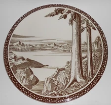 Vernon Kilns Pottery Rockwell Kent Our America West Dam Chop Plate