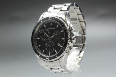 [Exc+5] Hamilton Jazzmaster H375120 Black Chronograph Men's Watch From JAPAN