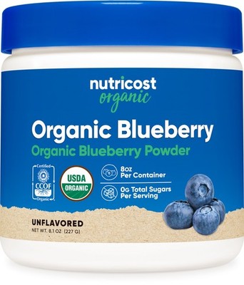Nutricost Organic Blueberry Powder 8oz (227 Grams) - Pure, Gluten Free, Non-GMO