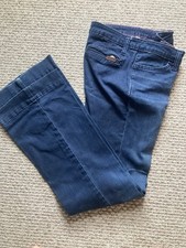 Women  s Wrangler Retro Flared Jeans Dark Wash 7/8x 34  Excellent Stretch