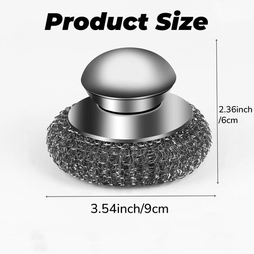 Spazzola Pentola Acciaio Inox 1-10pz con Manico Resistente Lavastoviglie Filo Sfera - Foto 15 di 24