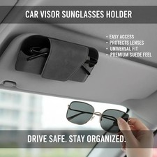 Car Sunglasses Holder Sun Visor Glasses Case Suede Protective Storage Box
