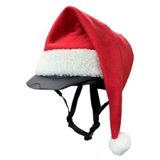 Helmet Sized Santa Hat–Festive Holiday Cover for Equestrian Horse Riding Hat