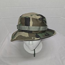 US Military Issued Camo Bucket Hat Combat Fishing Hunting Sun USA Made Sz. 7