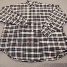 VTG Ralph Lauren Oxford Plaid Button Shirt Men XL Blue Long Sleeve Casual Cotton
