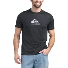 Quiksilver Men's Upf 50 Logo Crest Short Sleeve Surf Tee Black Sz M QM14SS003
