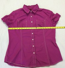 TOMMY HILFIGER WOMENS DRESS SHIRT BUTTON DOWN COTTON SIZE L