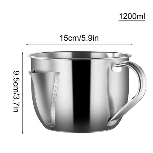 Stainless Steel Gravy Oil Grease Soup Separator Strainer Bowl - Picture 8 of 12