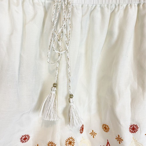 Rachel Zoe Neu mit Etikett Größe XS Shorts creme Seidenmischung bestickt Taschen Quaste - Bild 3 von 10