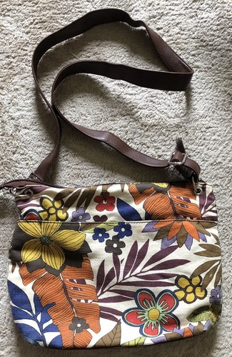 Relic Large Roomy Floral Canvas Handbag Shoulder Purse Bag Pockets Long Strap - Picture 4 of 10