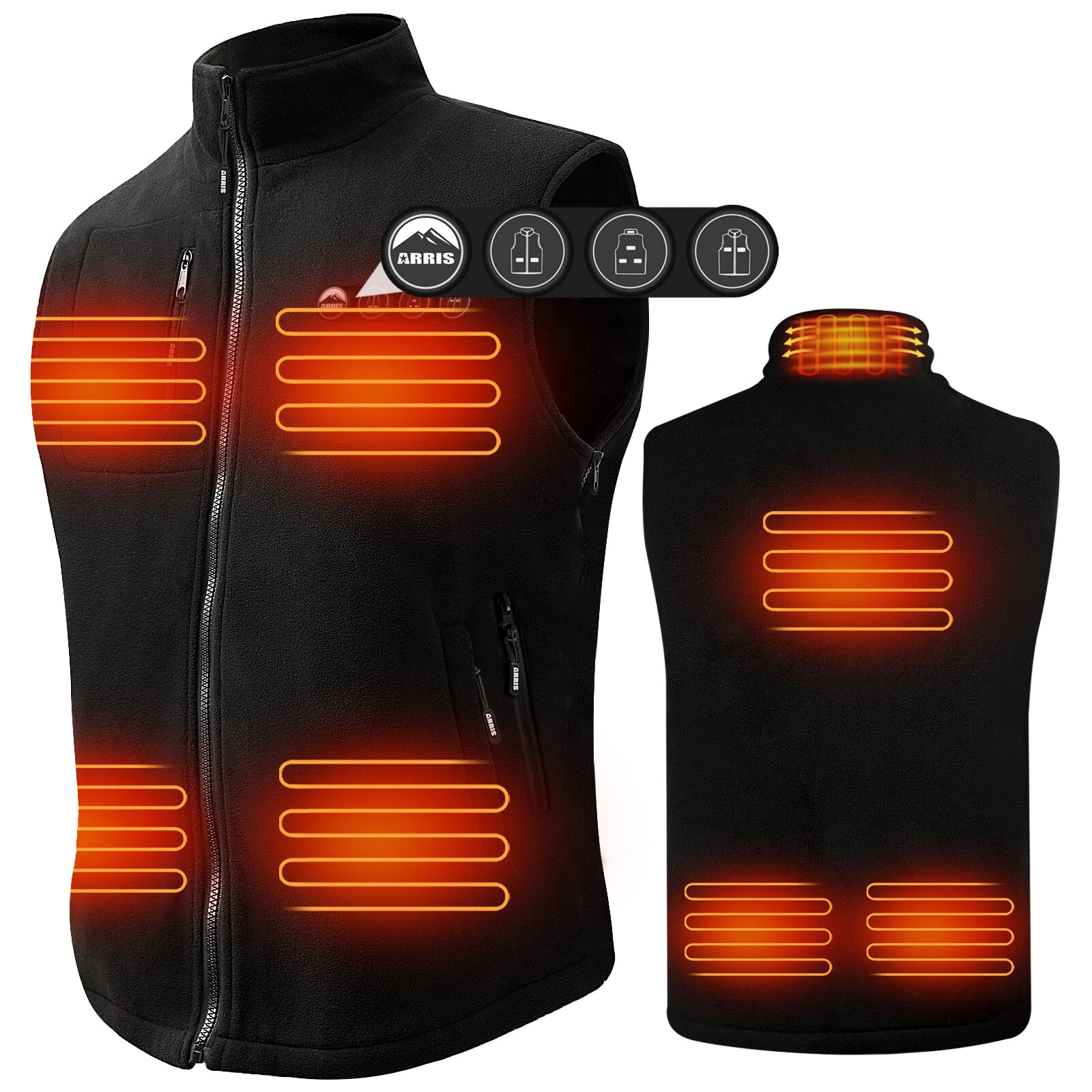 ARRIS 7.4V Mens Heated Vest Size Adjustable Electric Heating Clothing Women Vest
Opens in a new wind