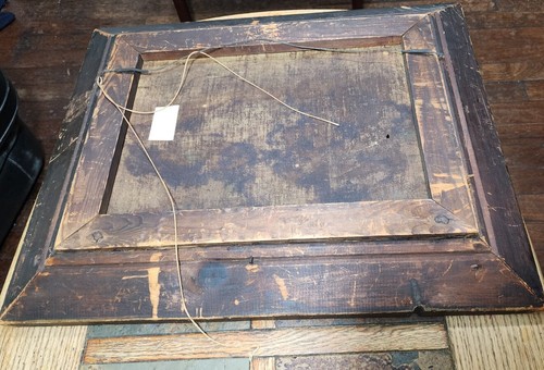 LARGE ORNATE VICTORIAN CARVED WOODEN "26" X "21" PAINTING FRAME w/OLD PICTURE - Picture 9 of 15