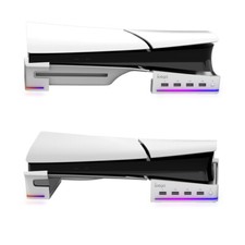 For PS5 Slim Horizontal Holder with Hub Side Stand Base 4 Transfer USB 2.0 Port
