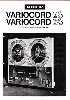 Service notes for Uher Variocord 23, Variocord 63