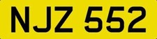 DATELESS PRIVATE NUMBER PLATE NJZ 552 CHERISHED REG NJ INITIALS NORMAN NICK NEIL