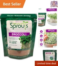 Broccoli Sprout Seeds Organic 8oz Fast-Sprouting Indoor/Outdoor Nutrient-Rich