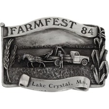 84 Farmfest Agricultural Ag Festival Farming Farmer 80s NOS Vintage Belt Buckle