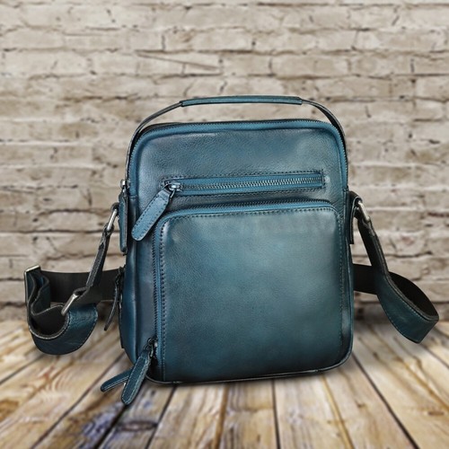 Genuine Leather Purse and Shoulder Bag for Men Vintage Real Leather Messenger - Picture 4 of 15