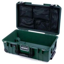 Trekking Green  Black Pelican 1535 Air Case With TSA Latches  Mesh Organizer
