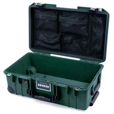 Trekking Green & Black Pelican 1535 Air Case With TSA Latches & Mesh Organizer