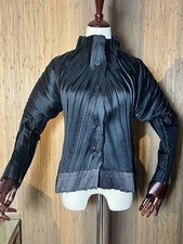 Issey Miyake Black Jacket Grey Trim Size2