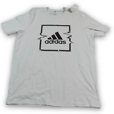 Adidas Shirt Men's Extra Large Bone Beige Silver Foil BOS Graphic t-shirt Logo