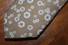 DANIEL CREMIEUX MENS NECKTIE COTTON & SILK FLORAL GOLDEN-TAUPE & MULTICOLOR