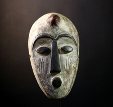 Afrikanische Kwele Maske Tribal African Mask Holz Geist Wandschnitzerei Kunst...