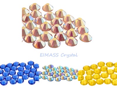 100 x EIMASS  7747 Grade A Hotfix flache Rückseite Glas Kristall Strass, 50 Farben