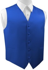 Men's XS-6XL. Italian Design. Royal Blue Satin Formal, Wedding, Prom Tuxedo Vest