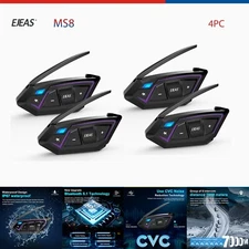 EJEAS MS8 Motorcycle Helmet Mesh 3.0 Intercom 8 RidersTalk Simultaneously FM 4X