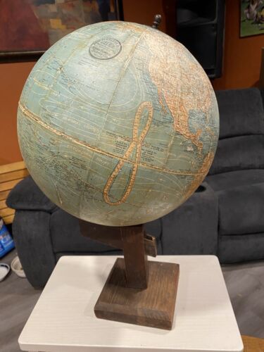 ANTIQUE NEW PEERLESS 12 INCH TERRESTRIAL GLOBE BY ATLAS SCHOOL SUPPLY CO. - Picture 2 of 24