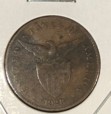 1928M PHILIPPINES One centavo,USA Pilipinas Filipinas Bronze Coin