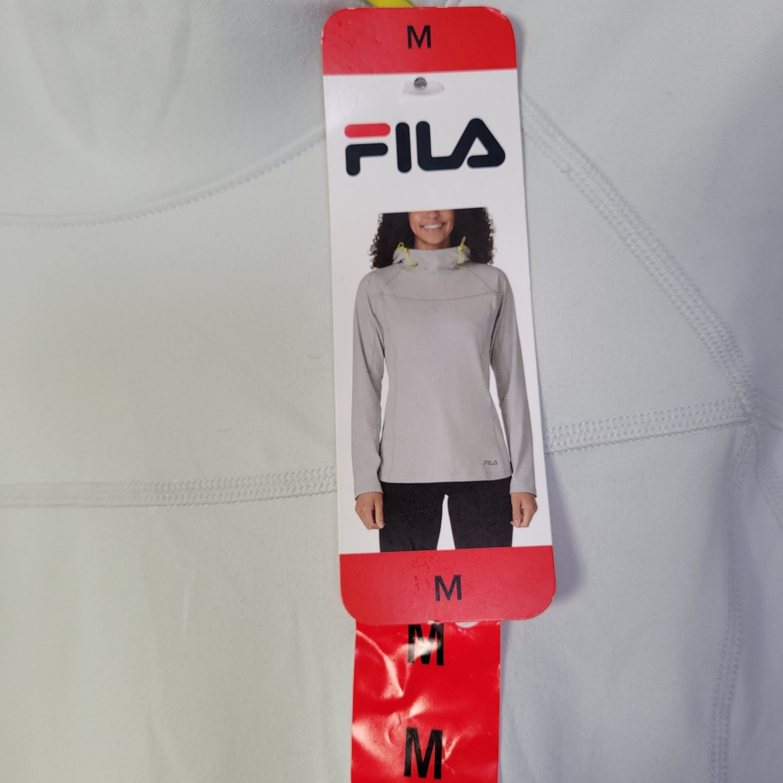 Felpa con cappuccio donna Fila collo imbuto traspirante allenamento attivo grigia taglia media