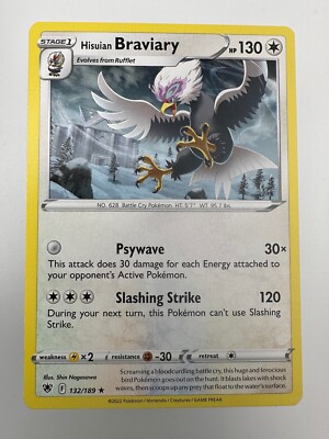 hisuian braviary pokemon card Pokemon TCG Card Astral Radiance Hisuain Braviary 132/189 Rare