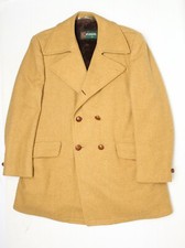 VTG McGregor Tweed Peacoat Mens 42 Golden Tan Twill 6 Button Coat Made in USA