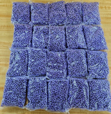 Bulk Lot 20,000 pcs Metallic Violet Purple Plastic Pearls 6mm Round Craft Beads