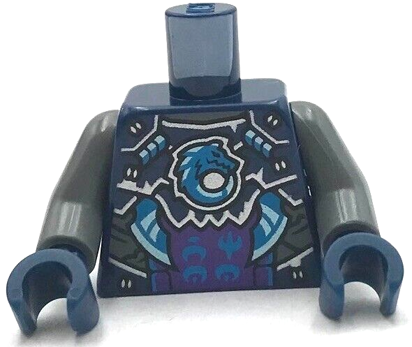Lego New Minifig Dark Blue Torso Armor Plates w/ Silver Trim