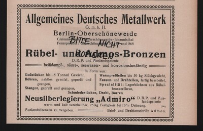 Berlin-Oberschönweide, advertising 1925, General German Metallwerk GmbH