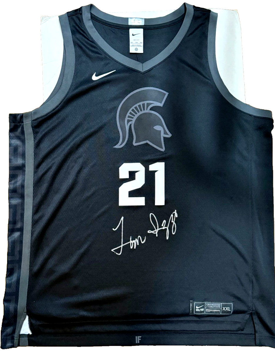 Michigan State Nike Elite Basketball Shirts Michigan State Spartans TOM  IZZO Signed Nike Elite Basketball, image size:936x1200