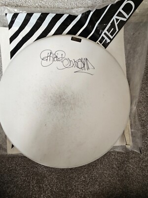 Brian Bennett signed Drumhead - The Shadows Drummer - Autogramm - Aquarian Head