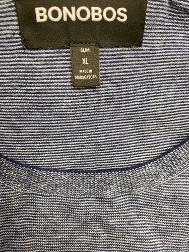 Bonobos leichter Feeder Streifen Mitternachtsblau Pullover Slim XL - Bild 5 von 10
