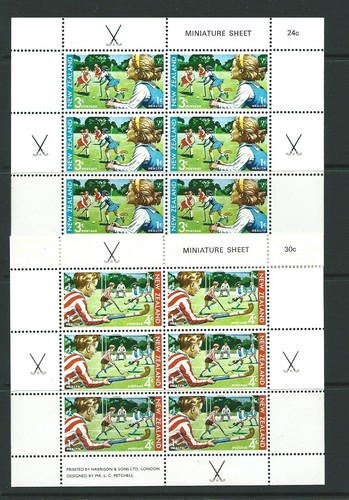 NEW ZEALAND SGMS963 1971 HEALTH STAMPS (HOCKEY) MNH