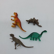 Dinosaur Figures Lot Of 4 Vintage T-Rex Stegosaurus Brachiosaurus Plastic Toys