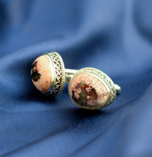 Natural Mexican Fire Opal Cufflinks 925 Sterling Silver Handmade Jewelry Gift