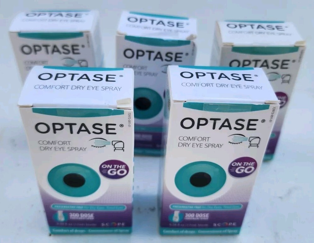 Lot Of 5 OPTASE Comfort Dry Eye Spray - Eye Spray for Dry Eyes - Exp 8/2024
