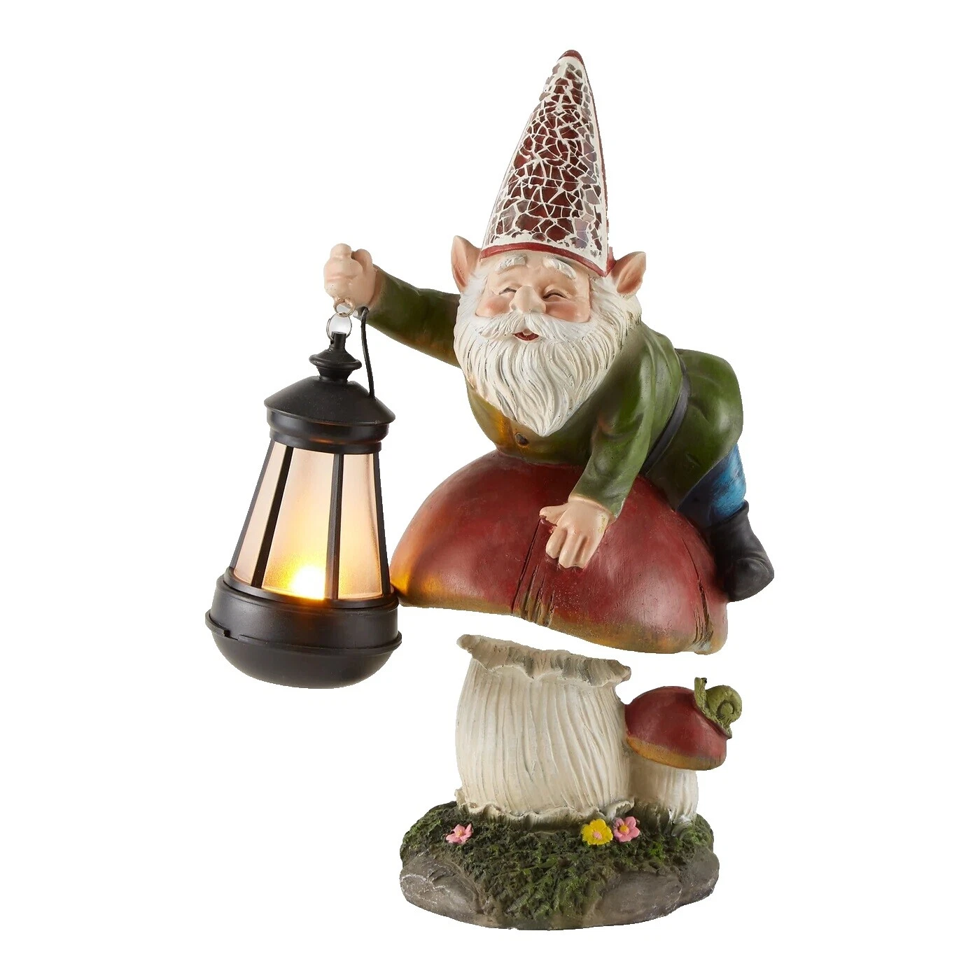 Adornos de exterior de plástico de fantasía de hongos y estatuas