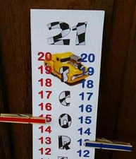 Cornhole - Horseshoe - Scoreboard Score Keeper Sign - Hot Rod Racing Theme