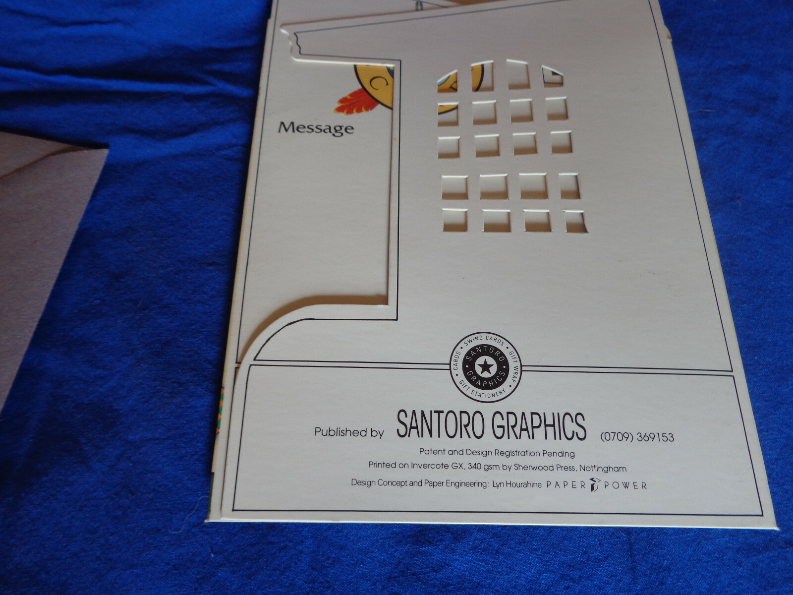 Vtg Santoro Graphics Cats on Bookcase 3D Swing Card Greeting Card SC05